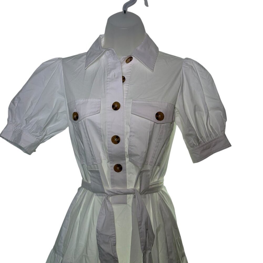 Derek Lam 10 Crosby Buffy Utility Shirt Dress White 00 NWT - Picture 4 of 6